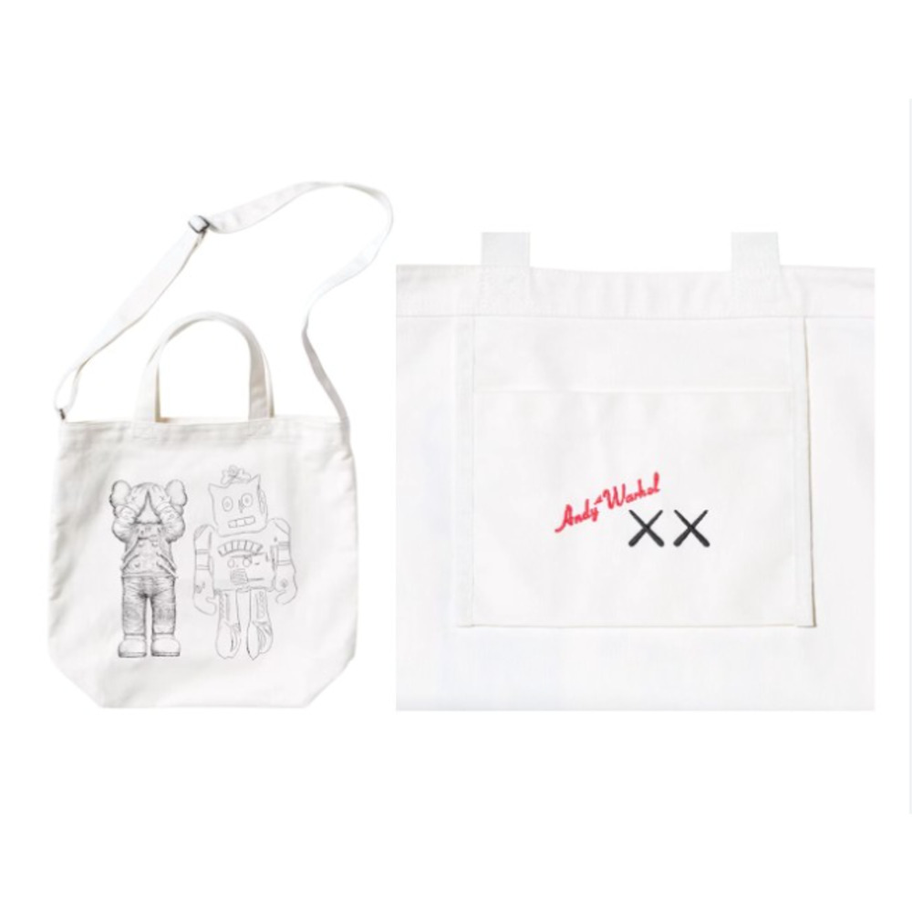 KAWS x Uniqlo Warhol Graphic Tote Bag White BRAND NEW